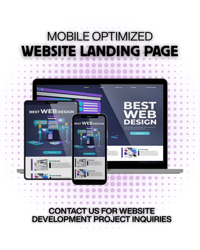 Mobile optimized website landing page designing